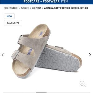 Birkenstock Arizona Gray Suede Sandals - Stone Coin | W Size 8 (39)